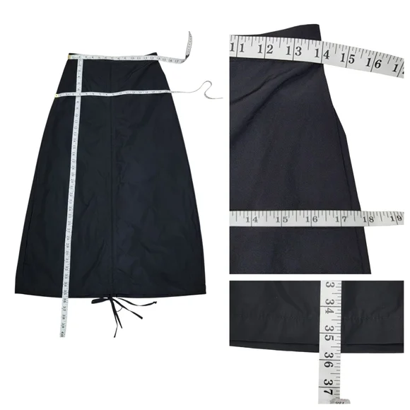 Bryn Walker Cleo Memory Crunch Flat Front Ruched Skirt Sleek Black Midi Womens S - Picture 14 of 17